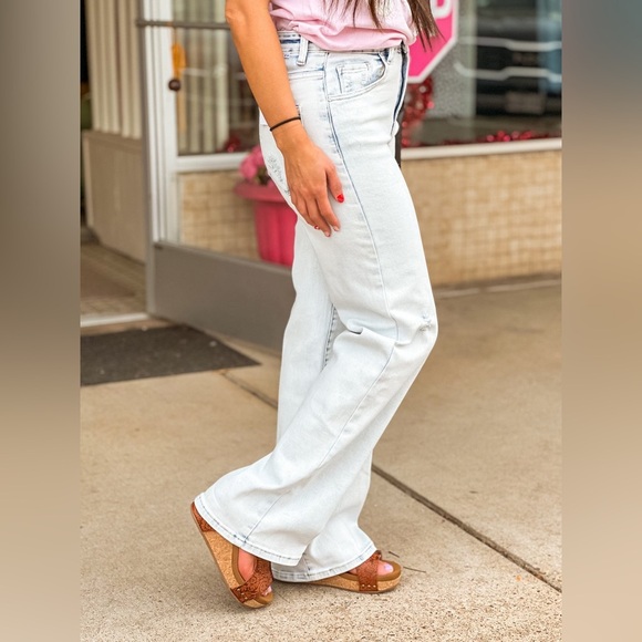 RISEN Ultra High Rise Wide Leg Acid Wash Jeans/Pants | NEW/NWT!! 💜👖💜👖 - Picture 2 of 11